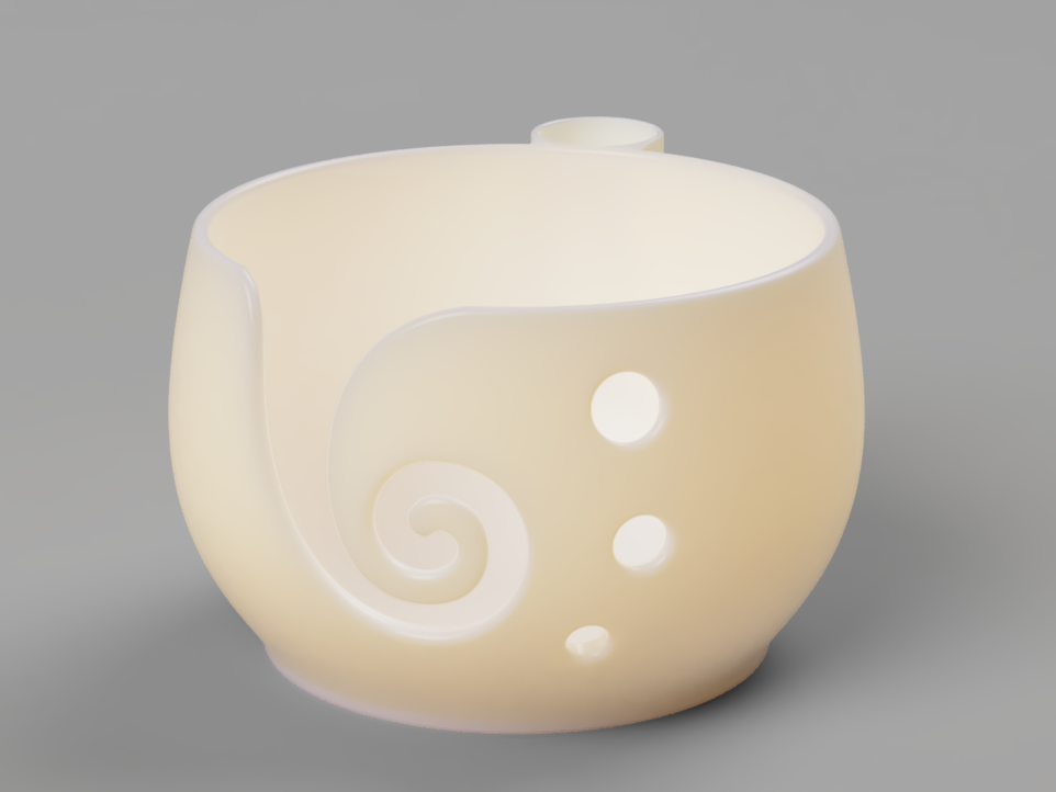 Yarn Bowl With Scissors Or Knitting Needle Holder